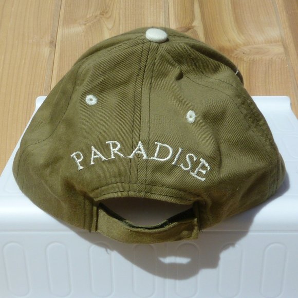 St. Thomas We Be Jimmin  PARADISE Green & White Baseball Cap - Picture 3 of 6